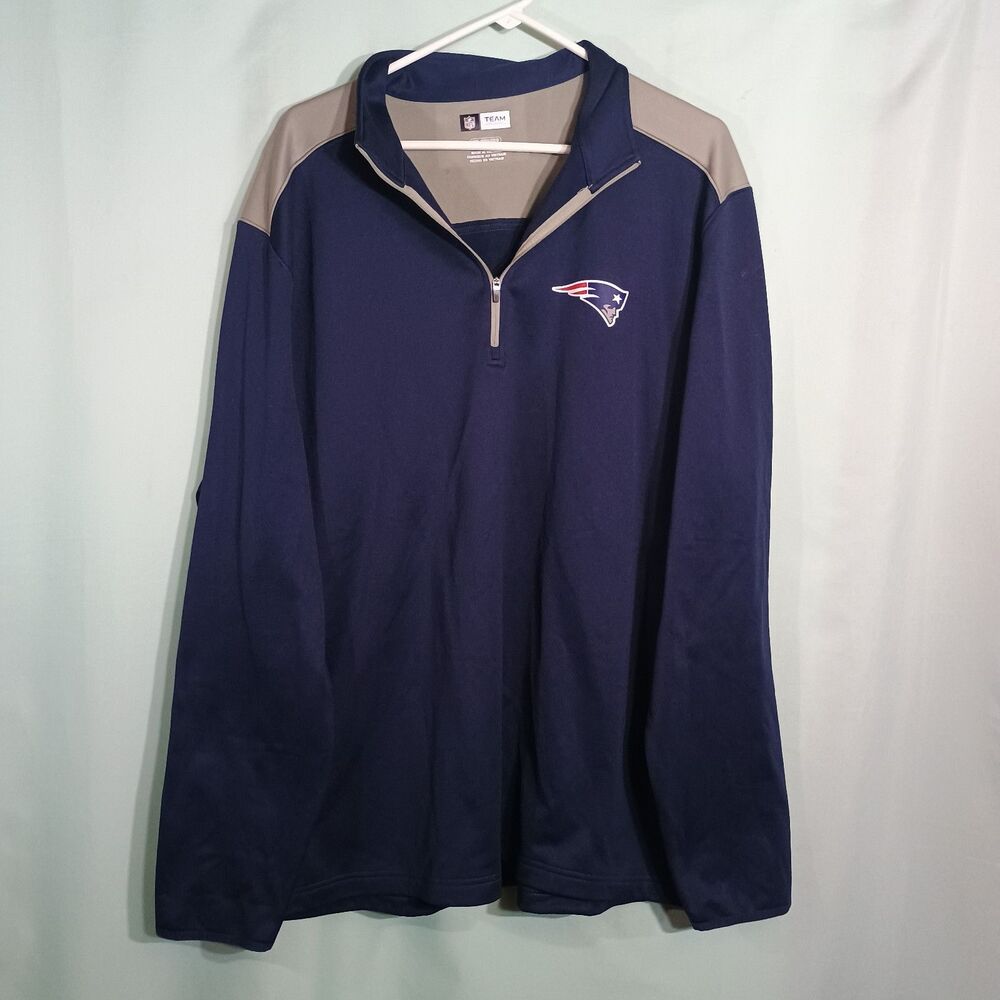 New England Patriots Men’s Navy Quarter-Zip Pullover – NFL Long Sleeve